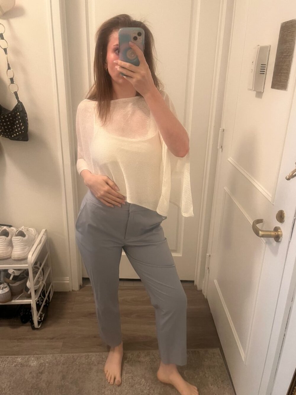 ZARA Blue-Gray Trouser Pants, Size 8